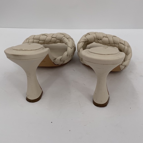 ALDO Milano slide sandal white cream braided twisted strap shoe heel ivory 7 - Picture 5 of 7